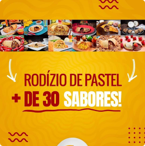 Rodizio de pizza e pastel liberado com mais de 50 sabores com